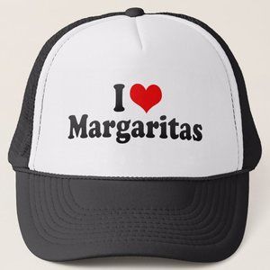 I Love Margaritas Black Trucker Hat